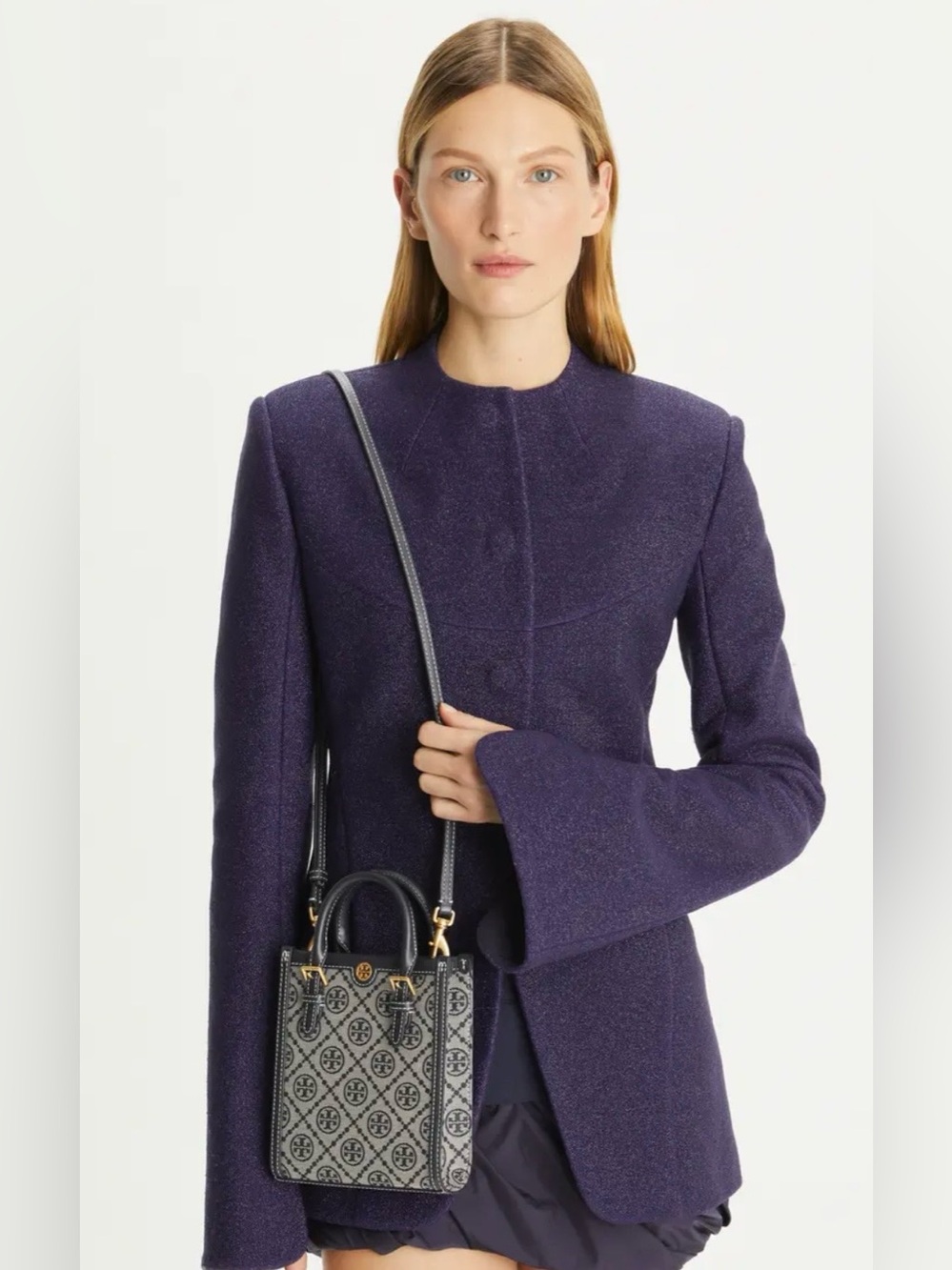 Tory Burch T-Monogram Jacquard Mini Shopper Tote - Picture 7 of 11
